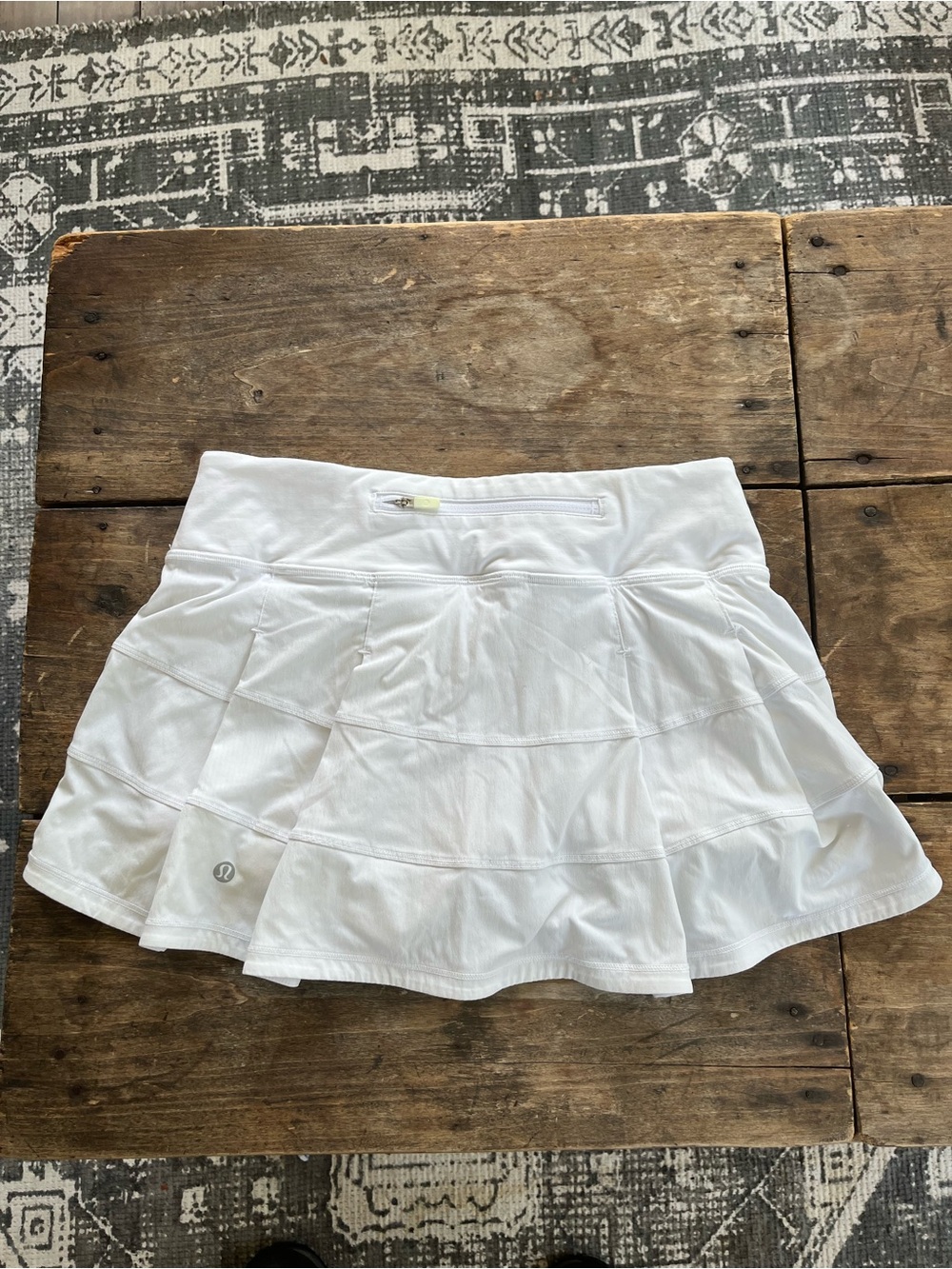lululemon athletica White Tiered Skater Skirt with Zip Pocket